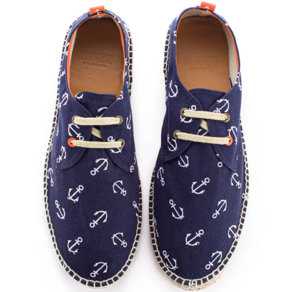 Abarca Shoes Alpargatas Con Cordones^Blucher Terra Anclas Marino