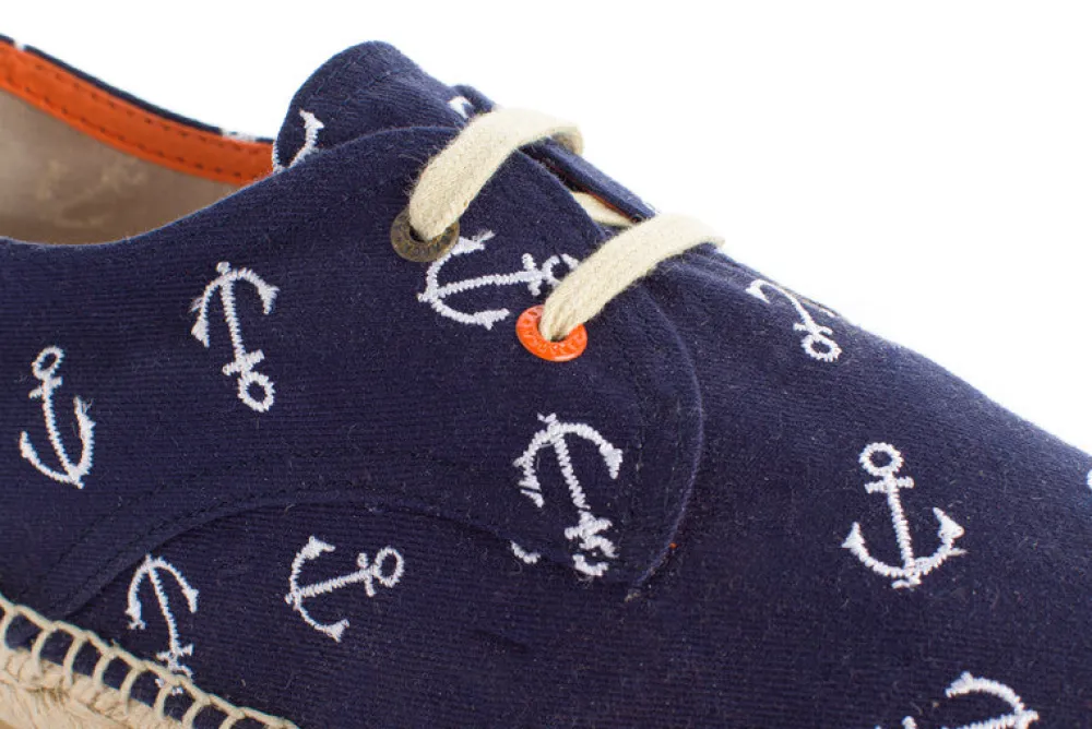 Abarca Shoes Alpargatas Con Cordones^Blucher Terra Anclas Marino