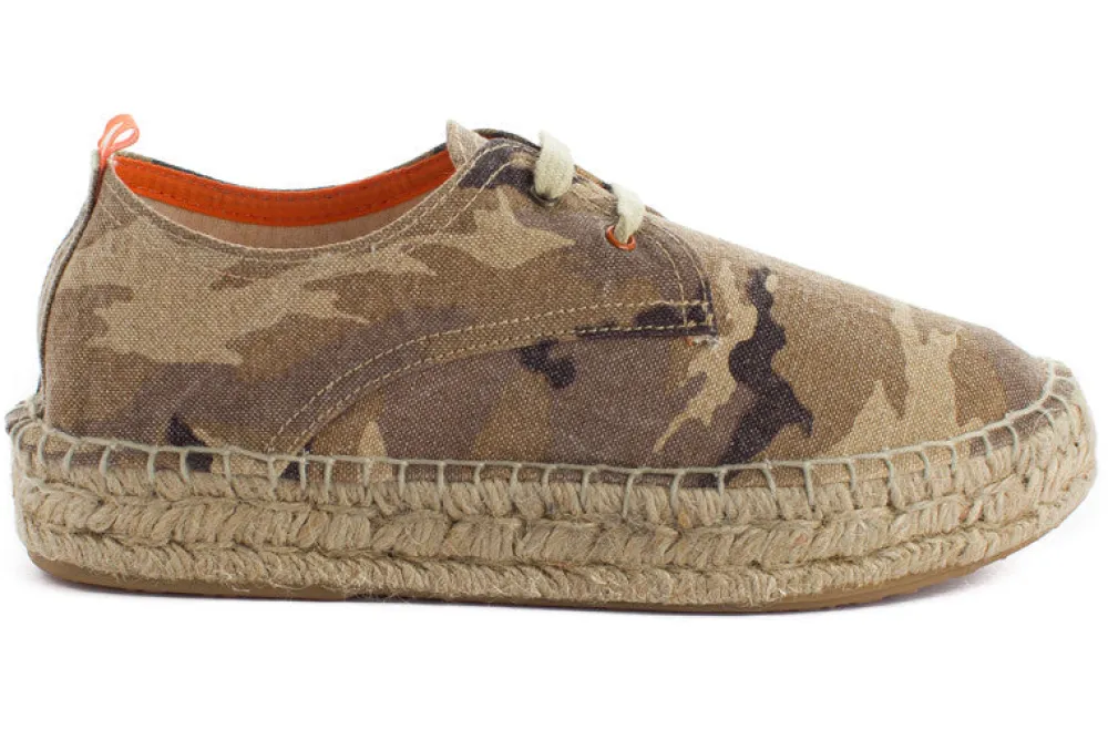 Abarca Shoes Alpargatas De Verano^Blucher Terra Camuflaje Camel