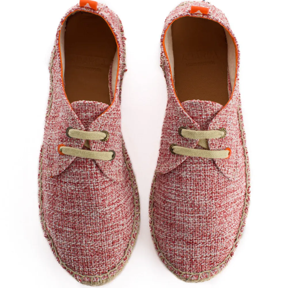Abarca Shoes Alpargatas De Verano^Blucher Terra Casa Blanca Rojo
