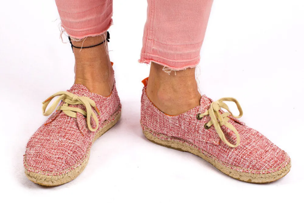 Abarca Shoes Alpargatas De Verano^Blucher Terra Casa Blanca Rojo
