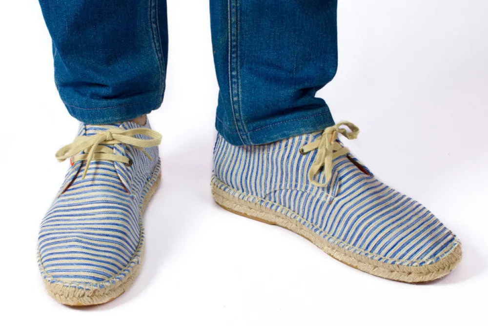 Abarca Shoes Alpargatas Con Cordones^Blucher Terra Rayas Azules