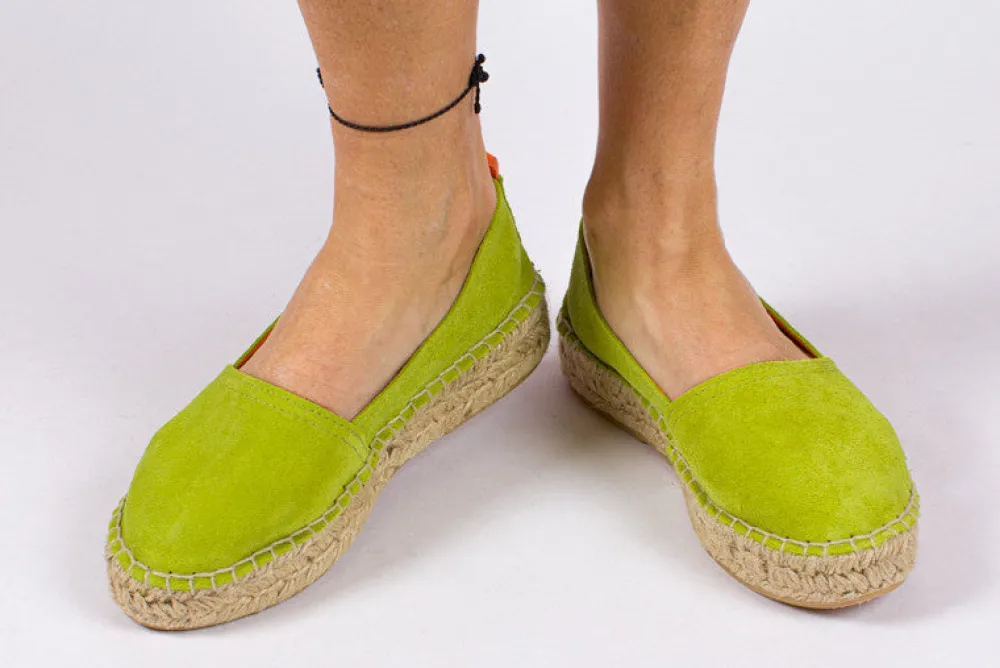 Abarca Shoes Alpargatas De Verano^Camping Piel Pistacho