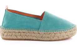 Abarca Shoes Alpargatas Yute^Camping Piel Turquesa