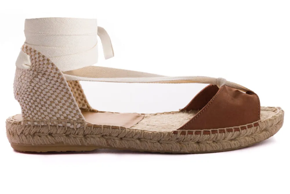 Abarca Shoes Alpargatas Yute^Menorquinas Cinta Nobuck Brandy