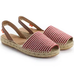 Abarca Shoes Menorquinas^Menorquinas Piel Con Rayas Rojas