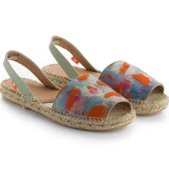 Abarca Shoes Alpargatas De Verano^Menorquinas Piel Fantasia Naranja