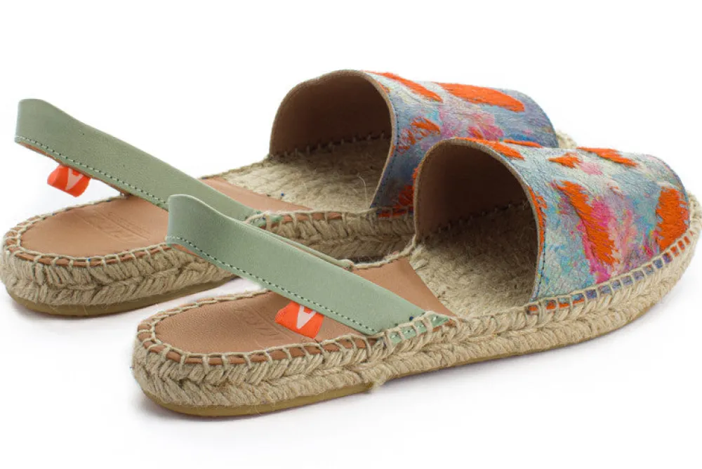 Abarca Shoes Alpargatas De Verano^Menorquinas Piel Fantasia Naranja