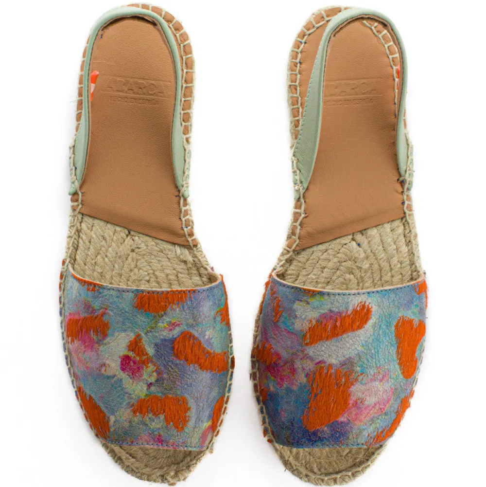 Abarca Shoes Alpargatas De Verano^Menorquinas Piel Fantasia Naranja