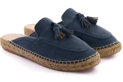 Abarca Shoes Alpargatas De Verano^Mocasín Abierto Borlas Piel Aguamar