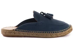 Abarca Shoes Alpargata Mocasín^Mocasín Abierto Borlas Piel Aguamar