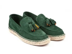 Abarca Shoes Alpargata Mocasín^Mocasín Borlas Piel Esmeralda 17