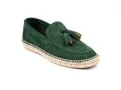 Abarca Shoes Alpargata Mocasín^Mocasín Borlas Piel Esmeralda 17