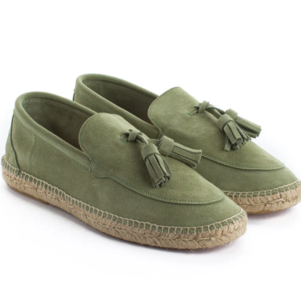 Abarca Shoes Alpargata Mocasín^Mocasín Borlas Piel Menta