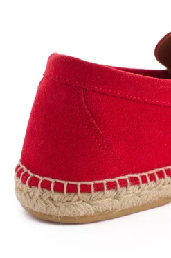 Abarca Shoes Alpargata Mocasín^Mocasín Borlas Piel Rojo