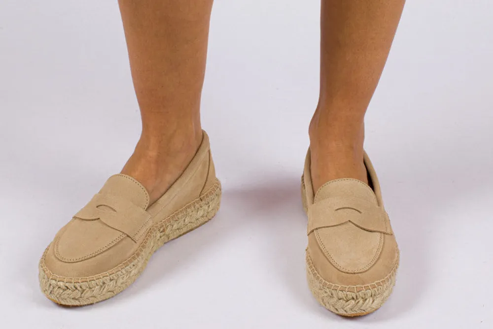 Abarca Shoes Alpargatas De Verano^Mocasín Piel Beige