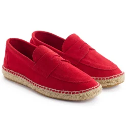 Abarca Shoes Alpargatas De Verano^Mocasín Piel Rojo