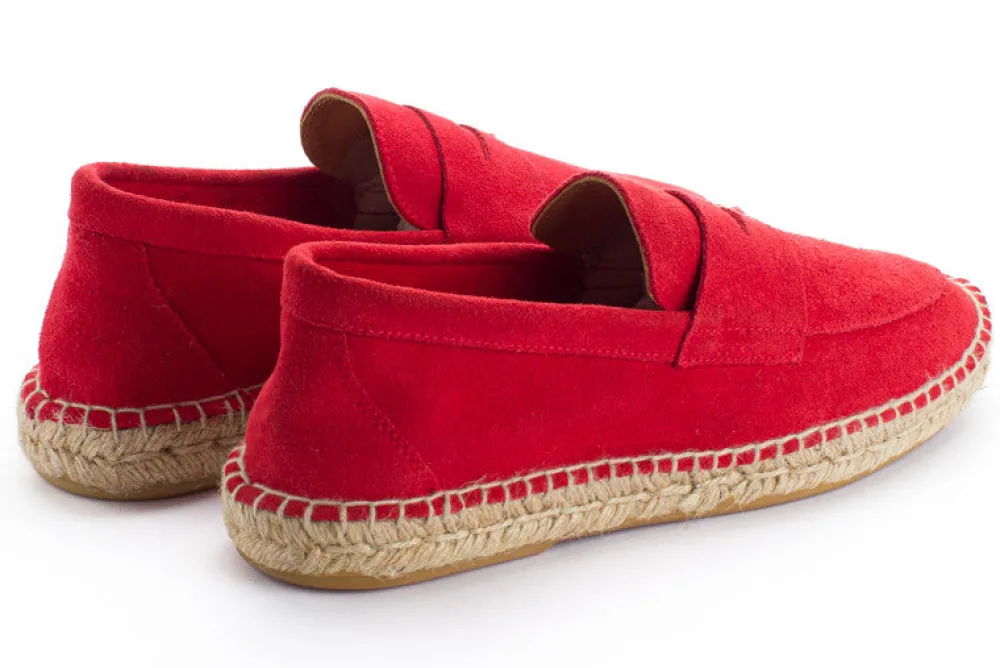 Abarca Shoes Alpargatas De Verano^Mocasín Piel Rojo