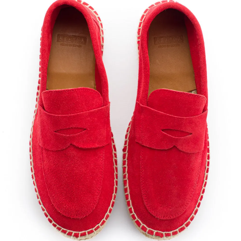 Abarca Shoes Alpargatas De Verano^Mocasín Piel Rojo