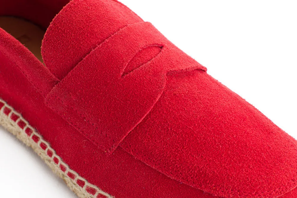 Abarca Shoes Alpargatas De Verano^Mocasín Piel Rojo
