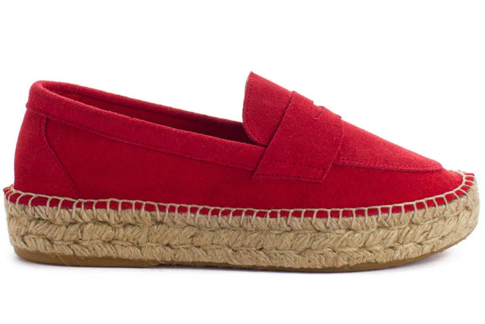 Abarca Shoes Alpargata Mocasín^Mocasín Piel Rojo 556
