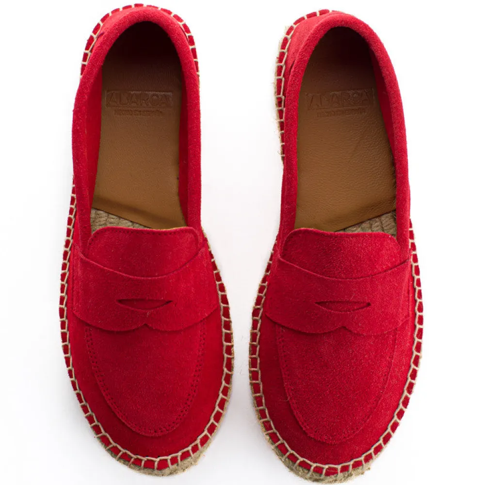 Abarca Shoes Alpargata Mocasín^Mocasín Piel Rojo 556