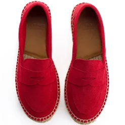 Abarca Shoes Alpargatas De Verano^Mocasín Piel Rojo 556