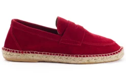 Abarca Shoes Alpargatas De Verano^Mocasín Piel Rojo Ingles