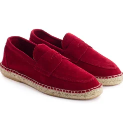 Abarca Shoes Alpargatas De Verano^Mocasín Piel Rojo Ingles