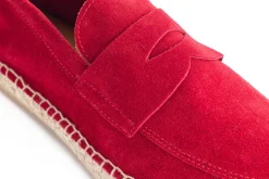 Abarca Shoes Alpargatas De Verano^Mocasín Piel Rojo Ingles