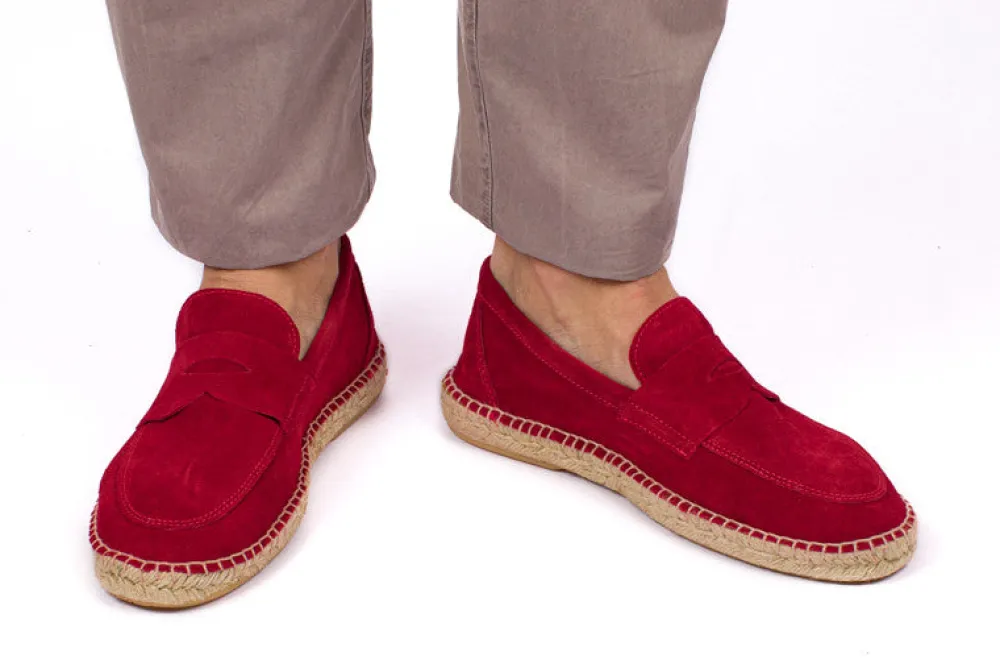 Abarca Shoes Alpargata Mocasín^Mocasín Piel Rojo Ingles