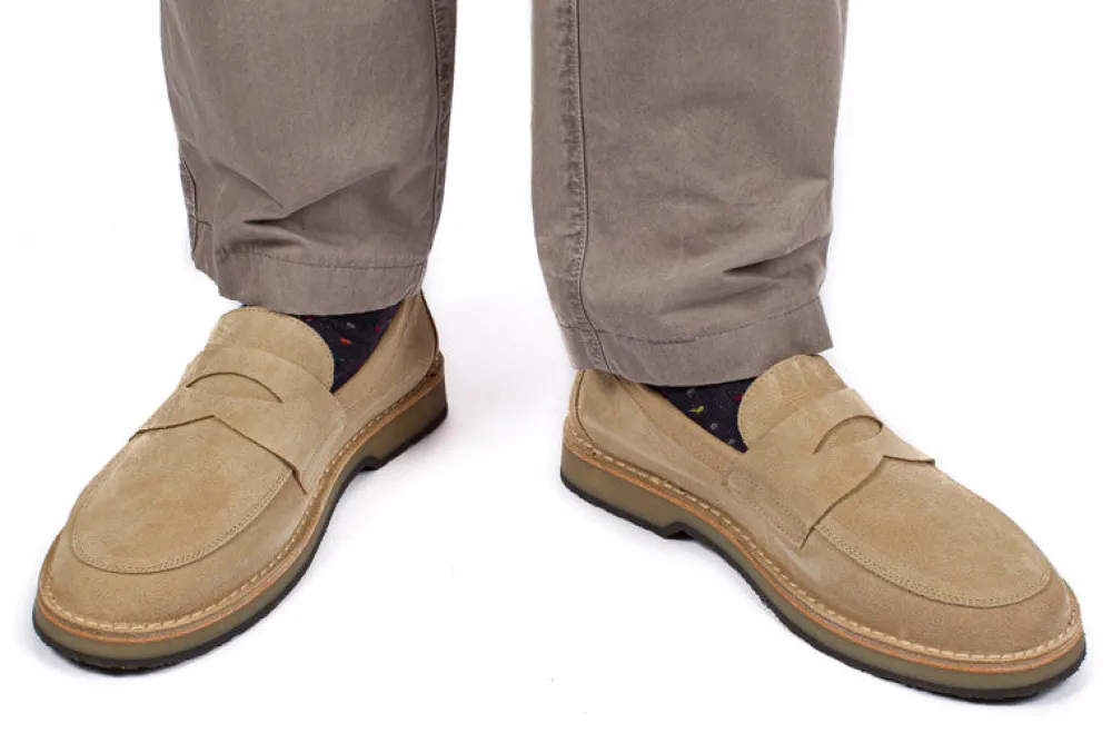 Abarca Shoes Zapatos De Piel^Mocasín Piel Serraje Beige