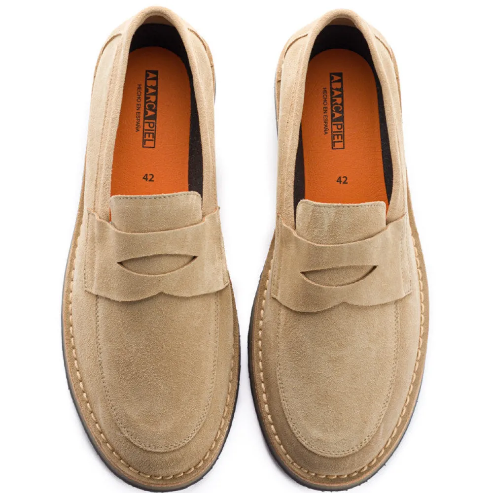 Abarca Shoes Mocasínes^Mocasín Piel Serraje Beige