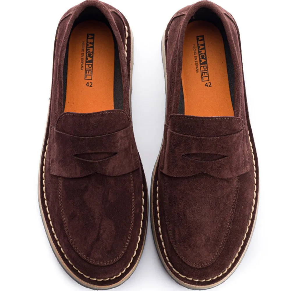 Abarca Shoes Mocasínes^Mocasín Piel Serraje Chocolate