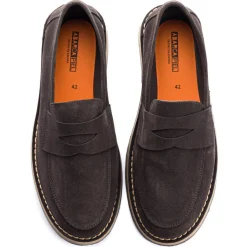 Abarca Shoes Zapatos De Piel^Mocasín Piel Serraje Gris