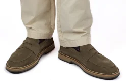 Abarca Shoes Mocasínes^Mocasín Piel Serraje Gris Verde