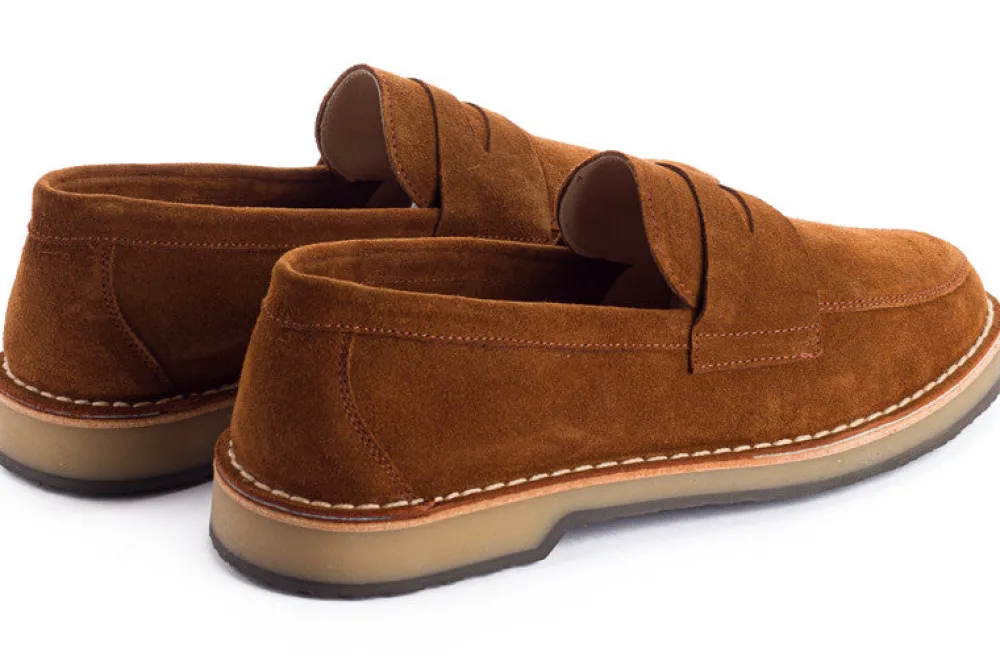 Abarca Shoes Zapatos De Piel^Mocasín Piel Serraje Marron