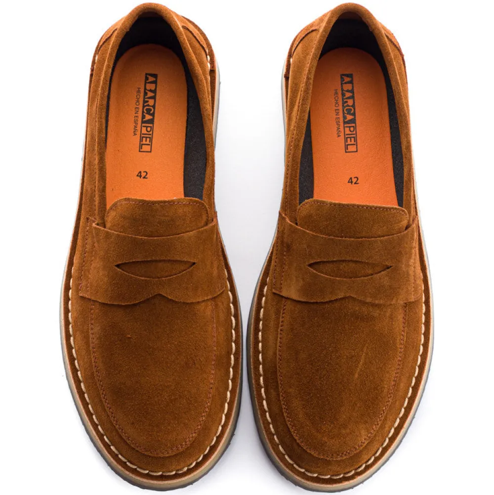 Abarca Shoes Zapatos De Piel^Mocasín Piel Serraje Marron
