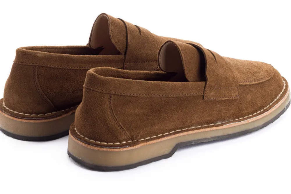 Abarca Shoes Mocasínes^Mocasín Piel Serraje Tierra