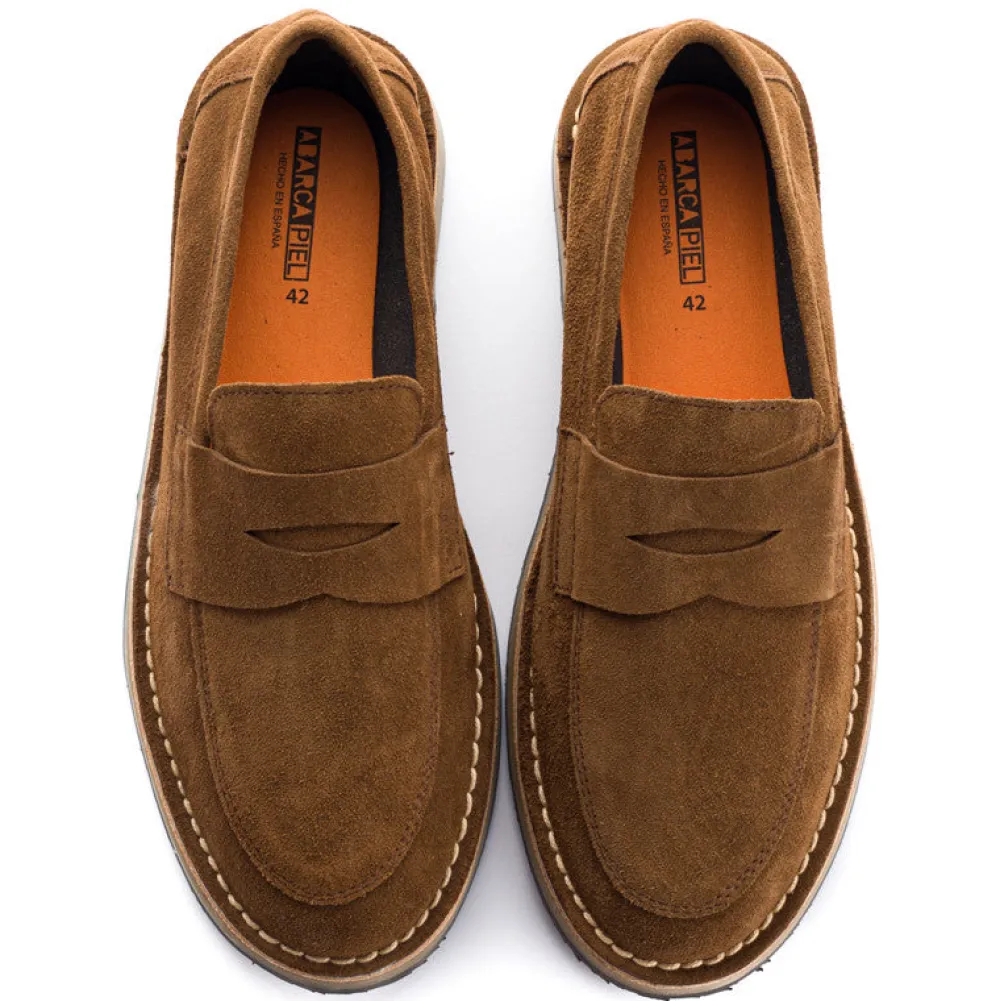 Abarca Shoes Mocasínes^Mocasín Piel Serraje Tierra