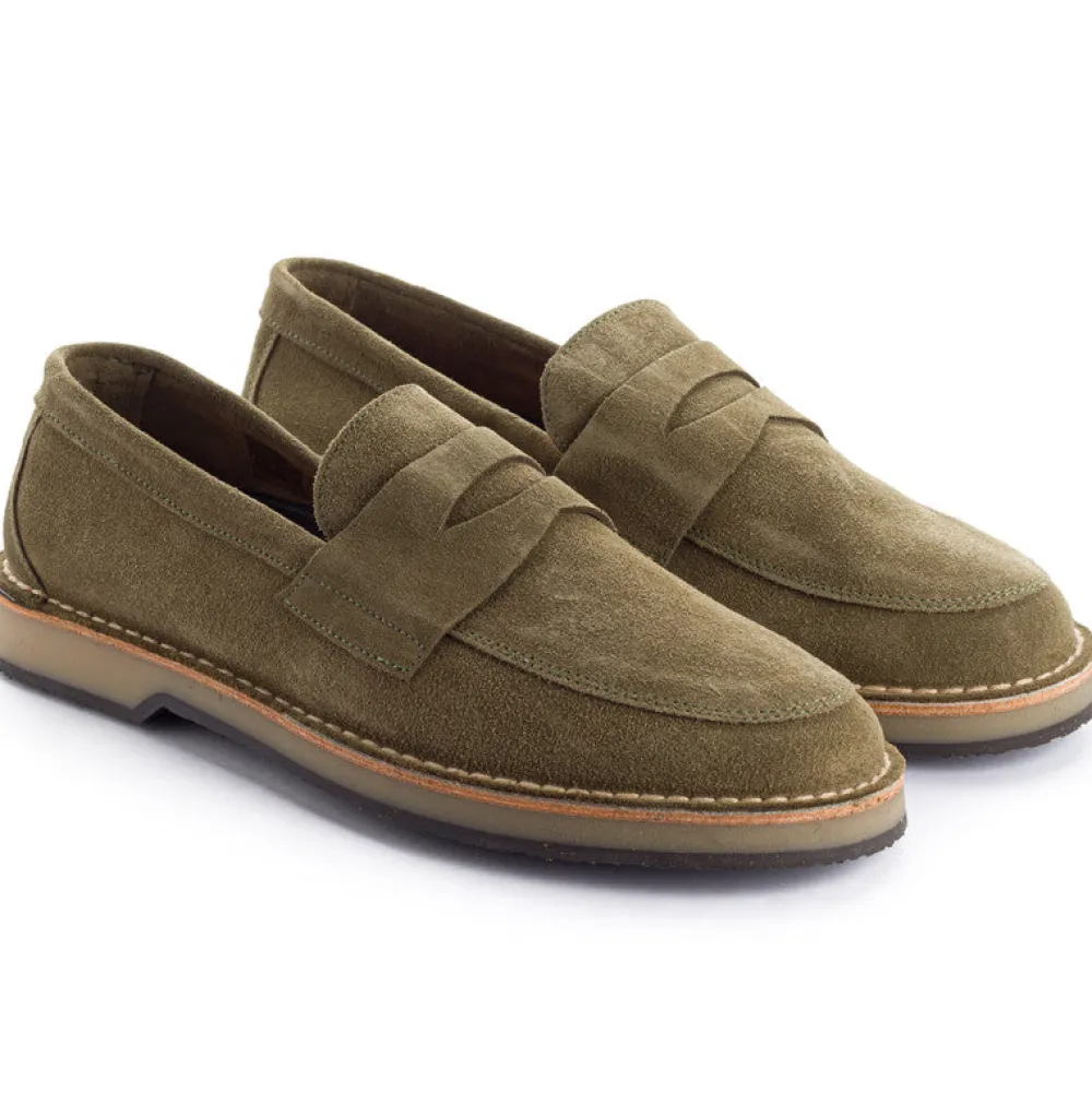 Abarca Shoes Mocasínes^Mocasín Piel Serraje Verde