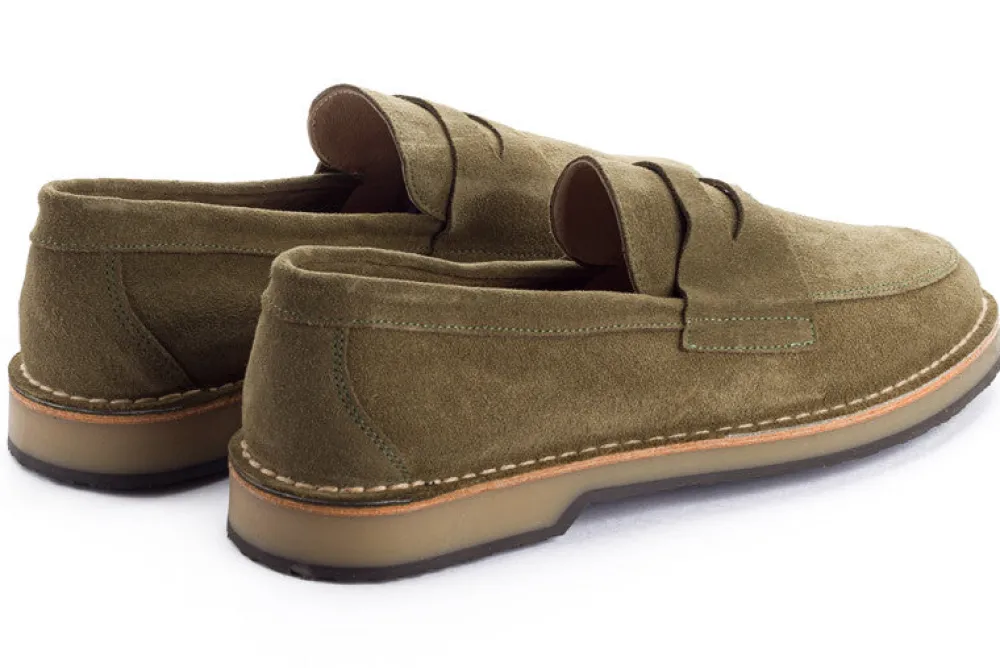 Abarca Shoes Mocasínes^Mocasín Piel Serraje Verde