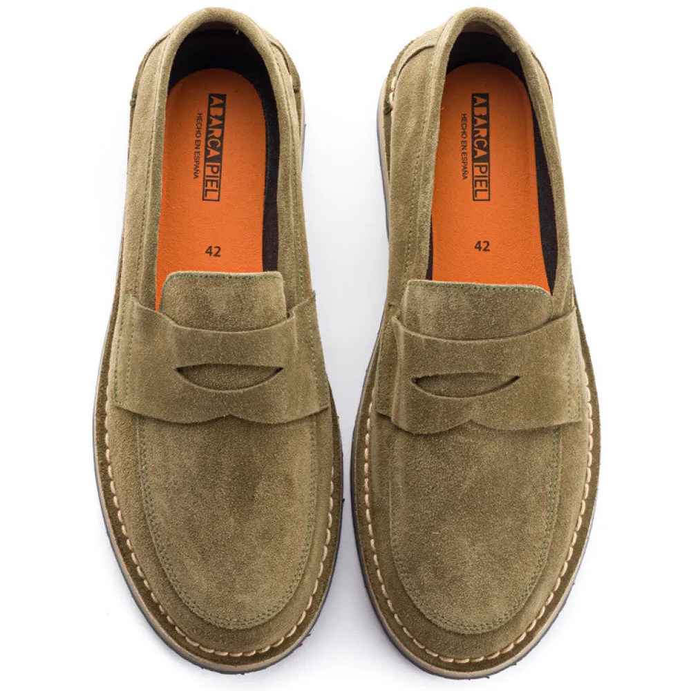 Abarca Shoes Mocasínes^Mocasín Piel Serraje Verde