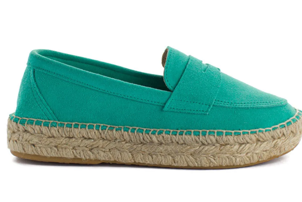 Abarca Shoes Alpargata Mocasín^Mocasín Piel Turquesa