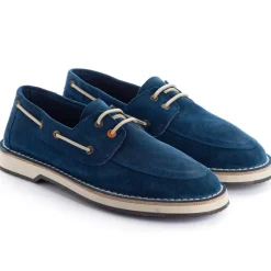 Abarca Shoes Zapatos De Piel^Nautico Piel Serraje Azul