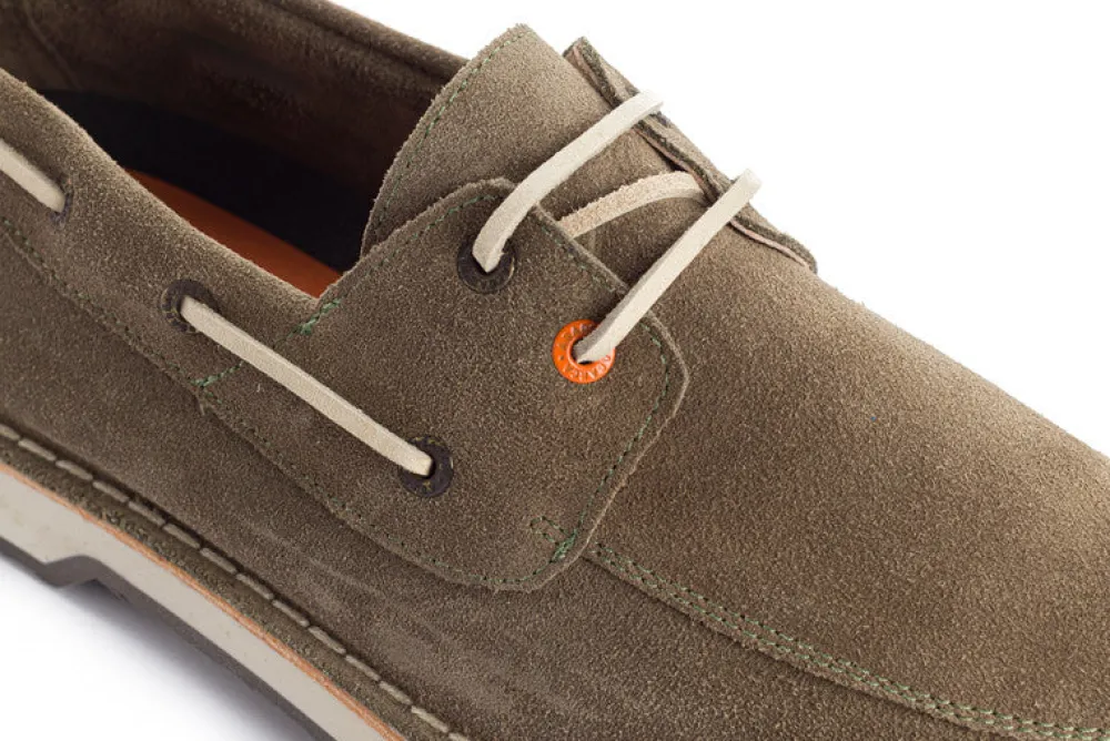 Abarca Shoes Zapatos De Piel^Nautico Piel Serraje Gris Verde