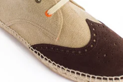 Abarca Shoes Alpargatas Oxford^Oxford Piel Beige + Chocolate