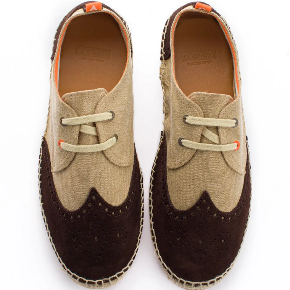 Abarca Shoes Alpargatas De Verano^Oxford Piel Beige + Chocolate