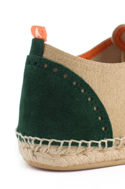 Abarca Shoes Alpargatas De Verano^Oxford Piel Beige + Esmeralda