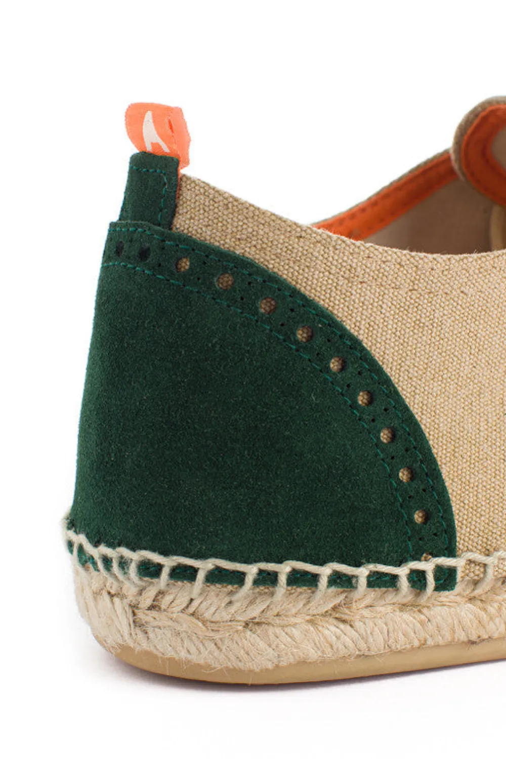 Abarca Shoes Alpargatas Oxford^Oxford Piel Beige + Esmeralda